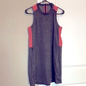 Adidas Gray Pink Golf Zipup Back Sporty Dress